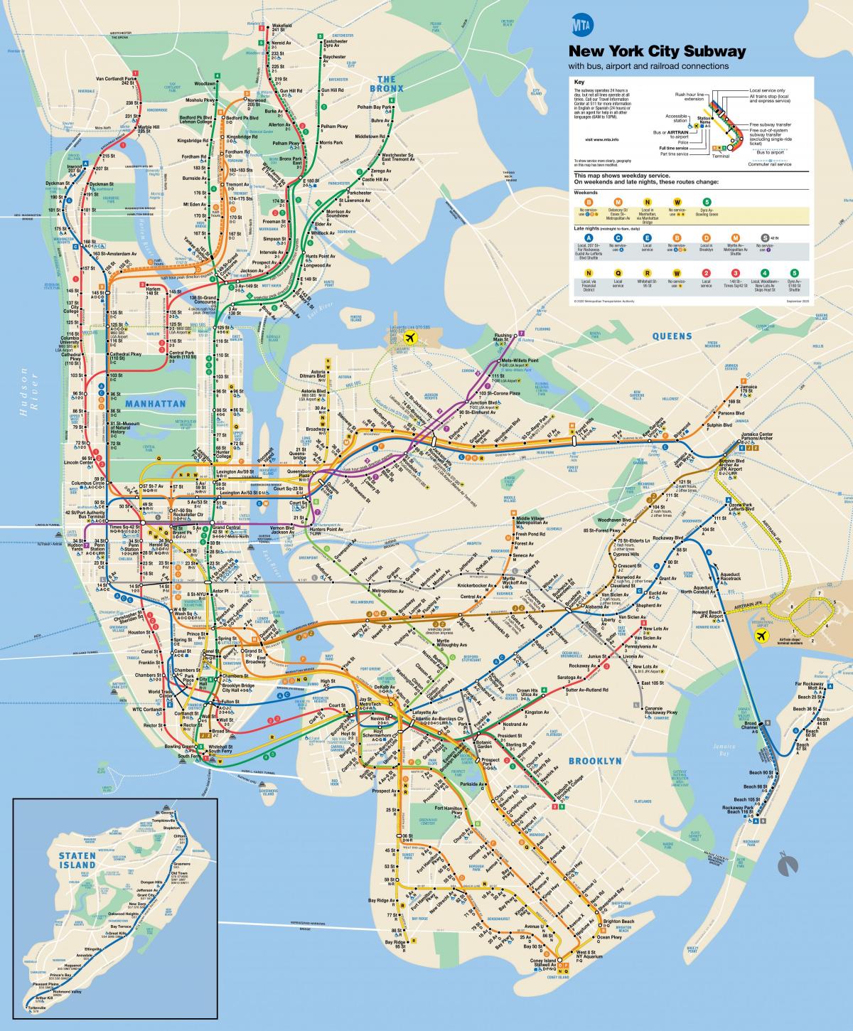 la mappa della metropolitana di new york di sistema