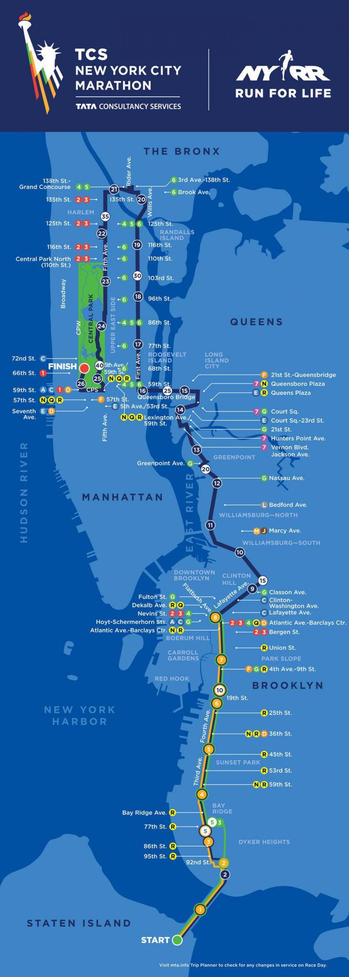 Maratona di New York mappa