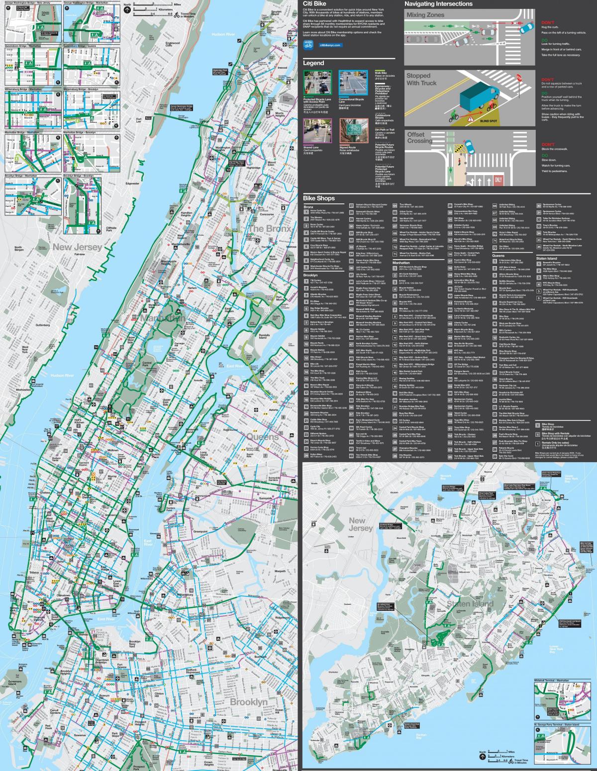NYC mappa in bicicletta