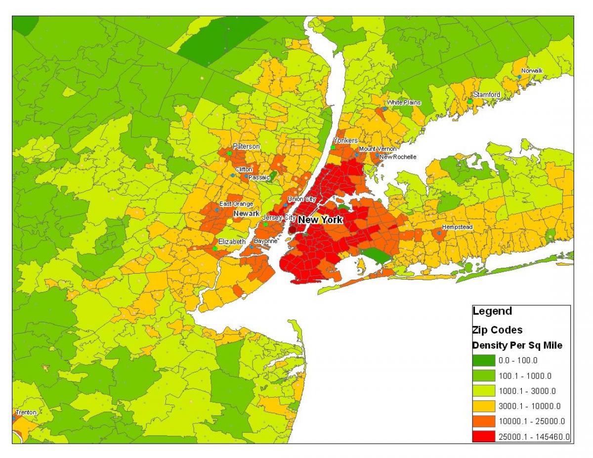 New York popolazione mappa