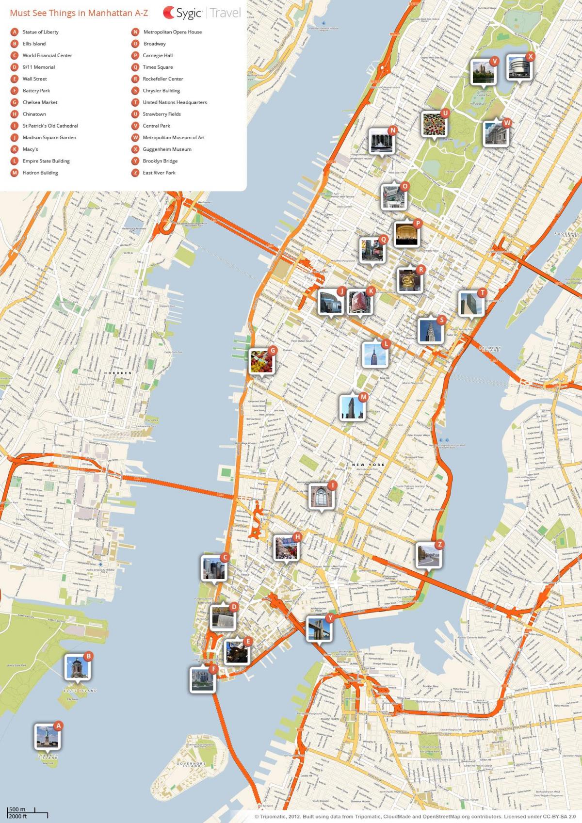 NYC mappa con i punti di riferimento