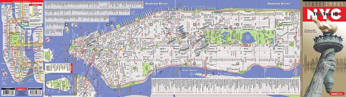 mappa della Città di New York, strade e viali