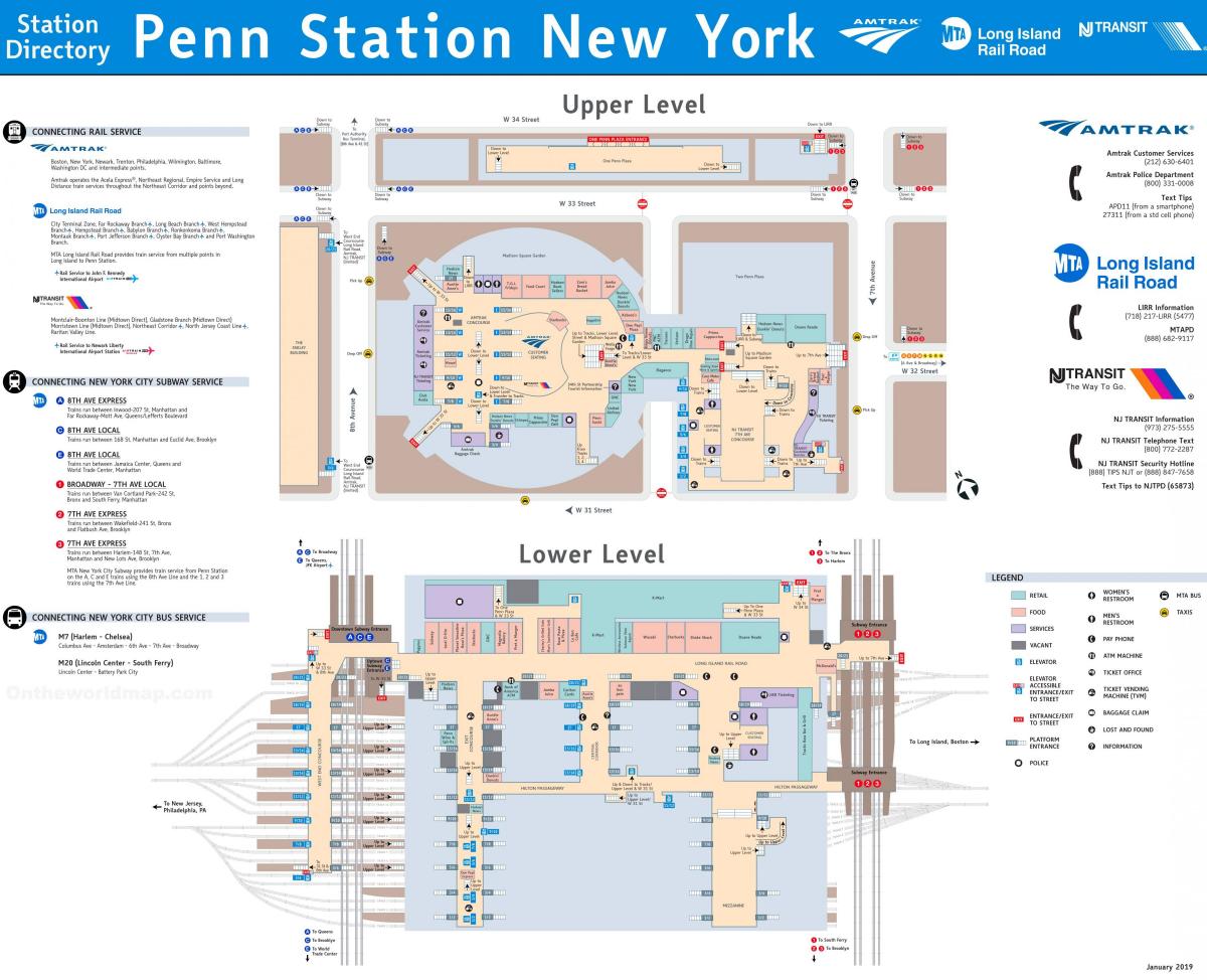 mappa della stazione di Penn NYC