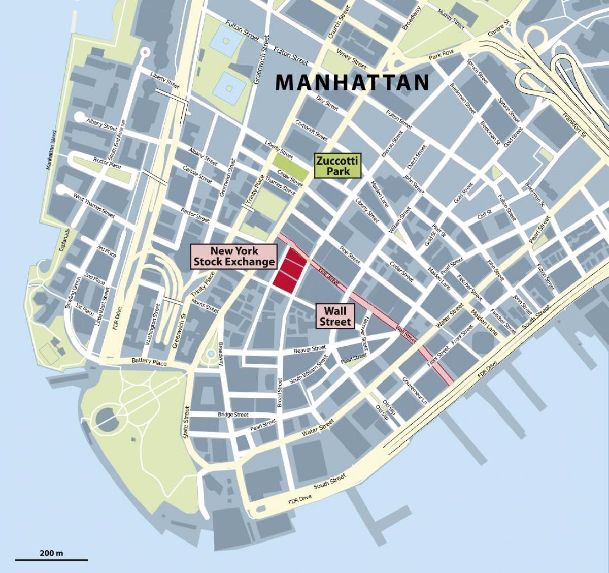 wall street New York mappa
