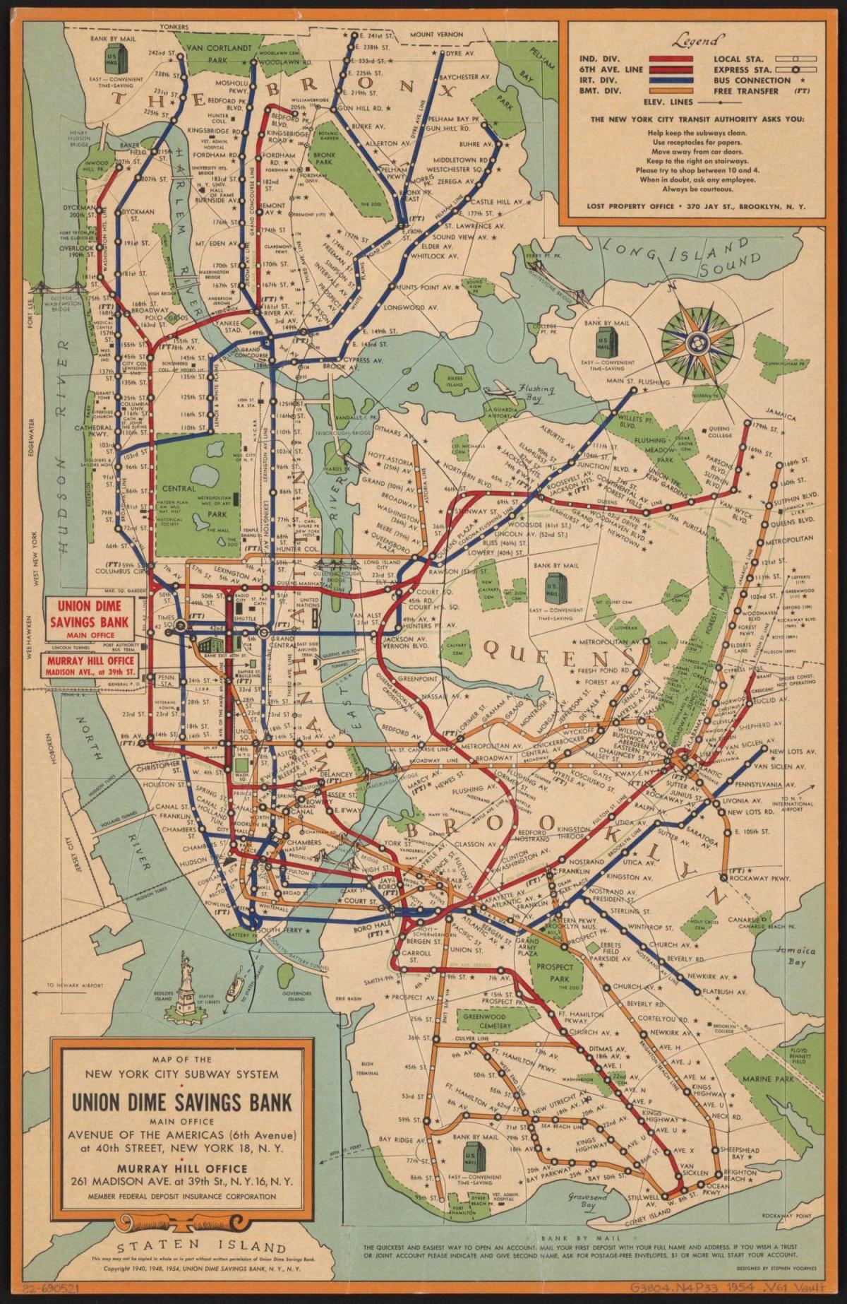 vecchia metropolitana di New York la mappa