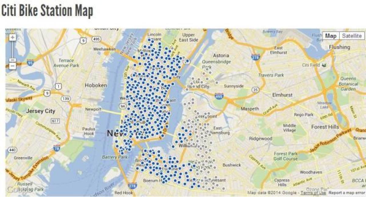 citi bike map NYC