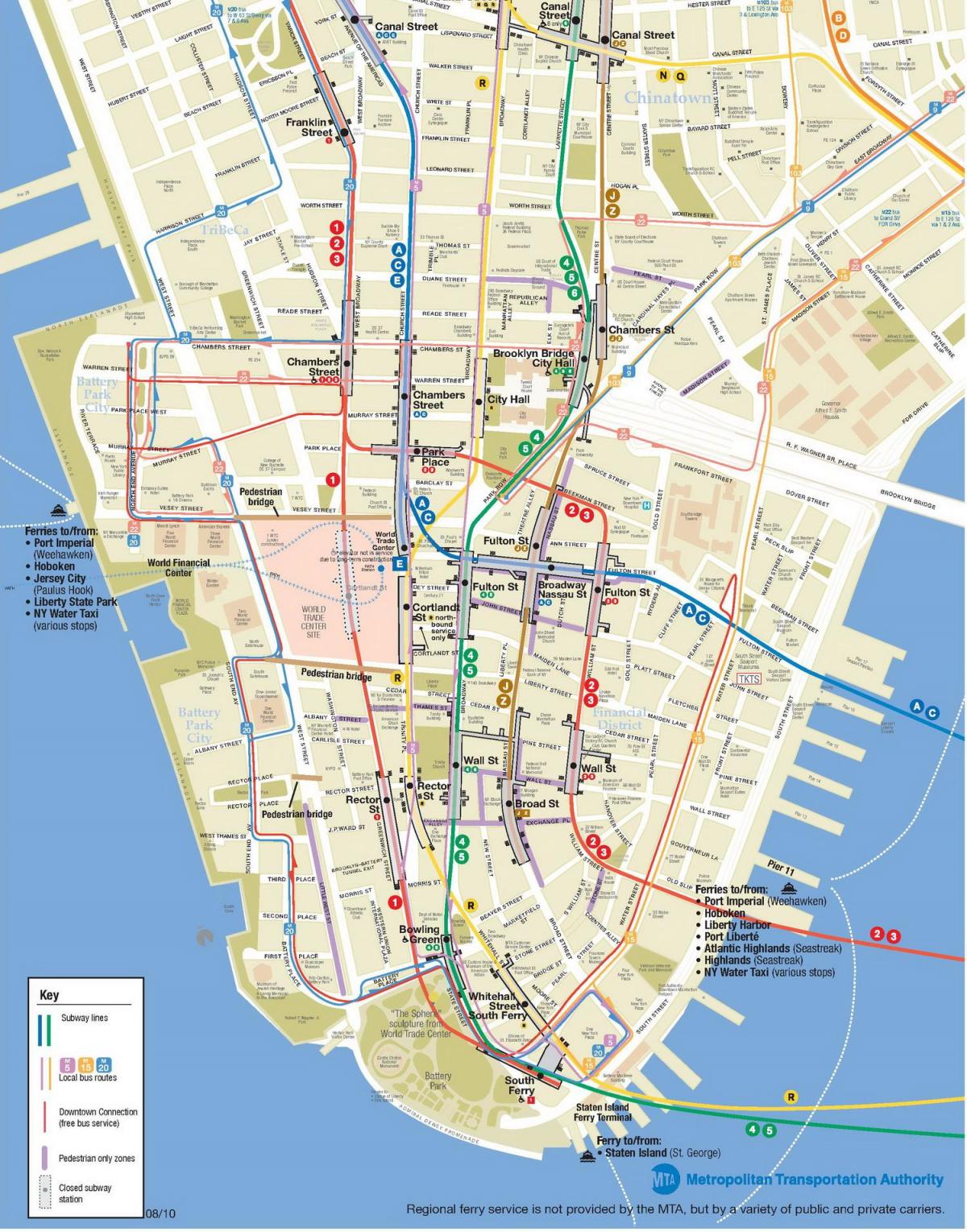 stampa mappa del centro di New York City