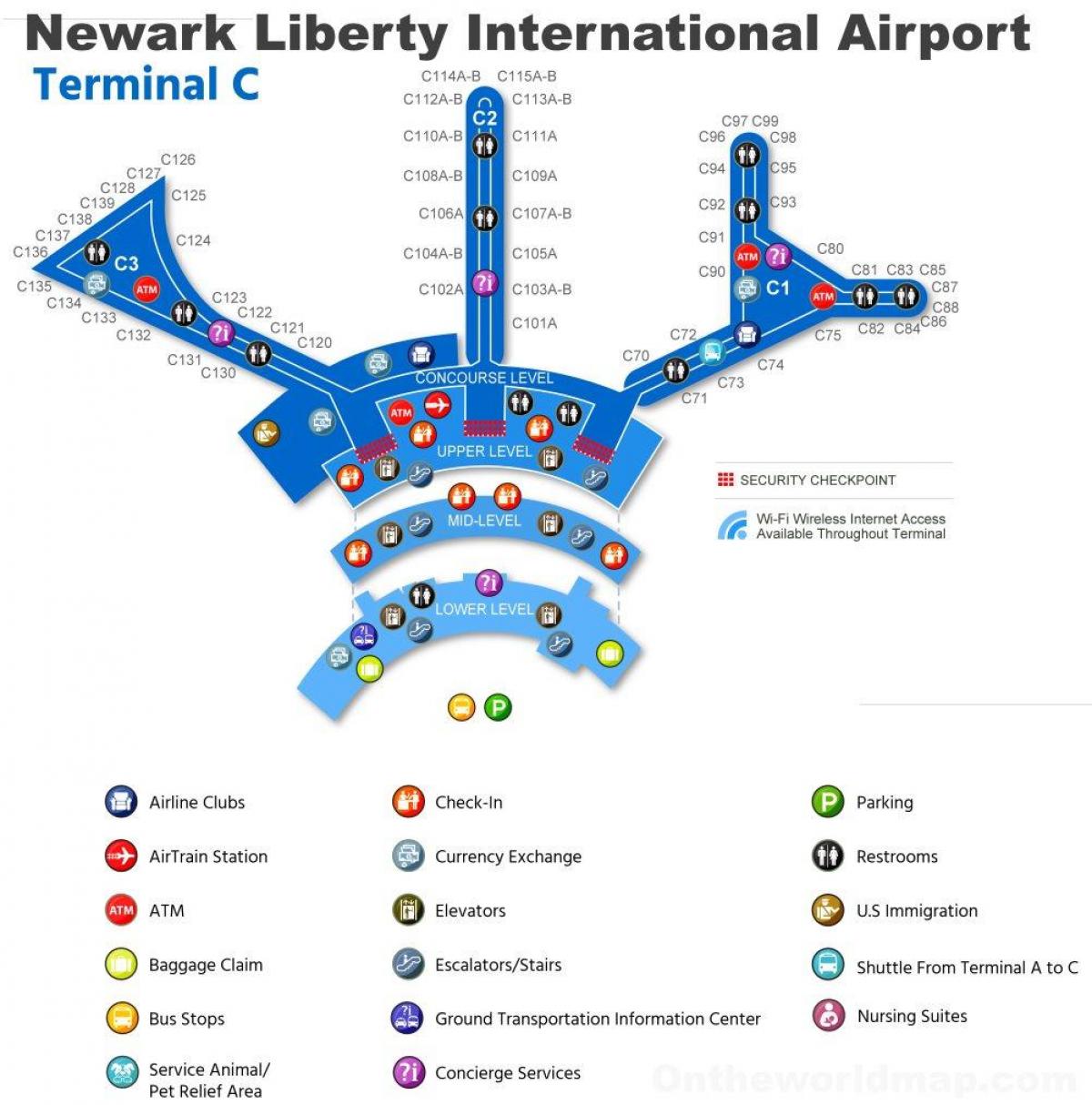 mappa di EWR terminal c