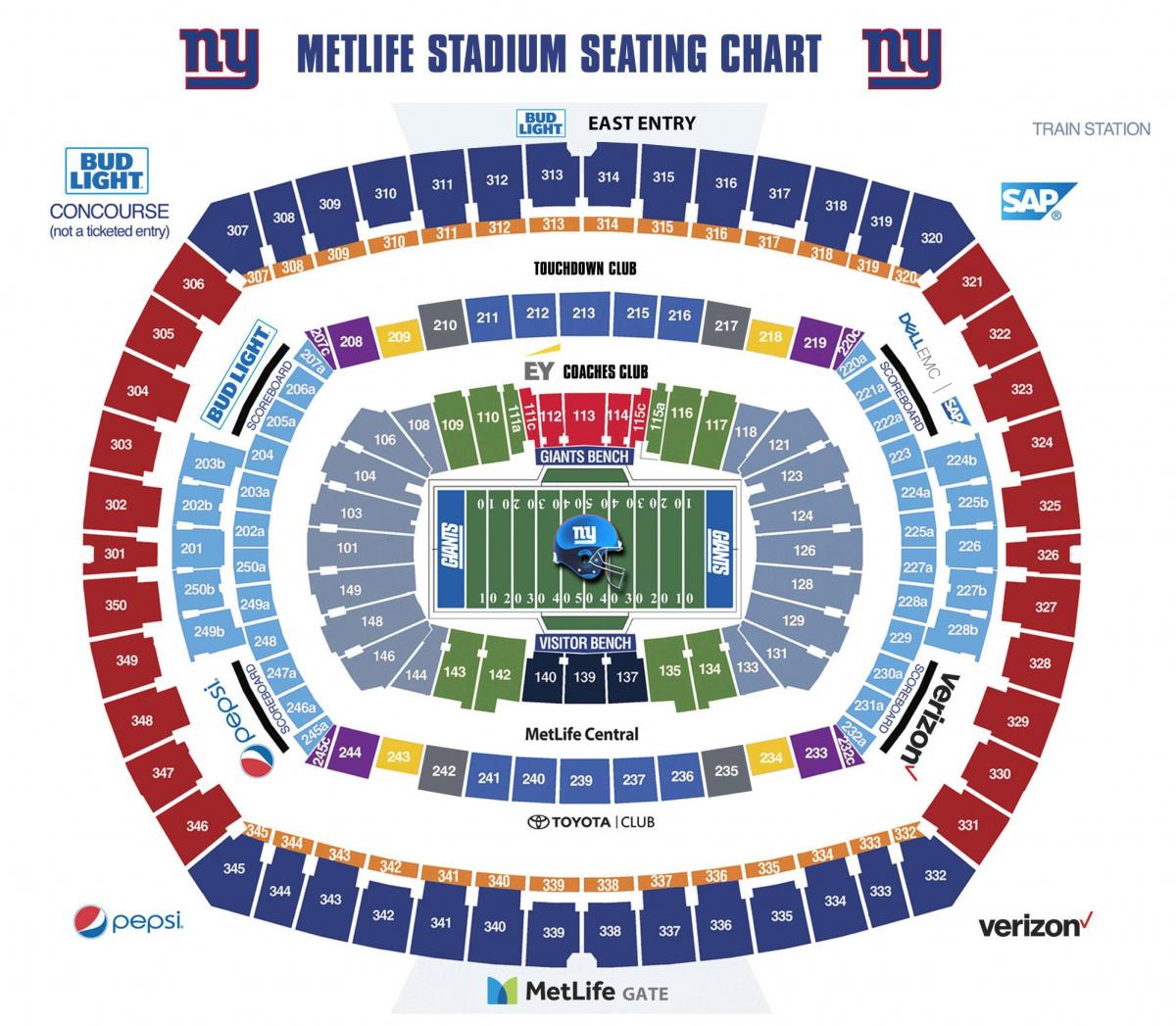 New York Giants stadium mappa