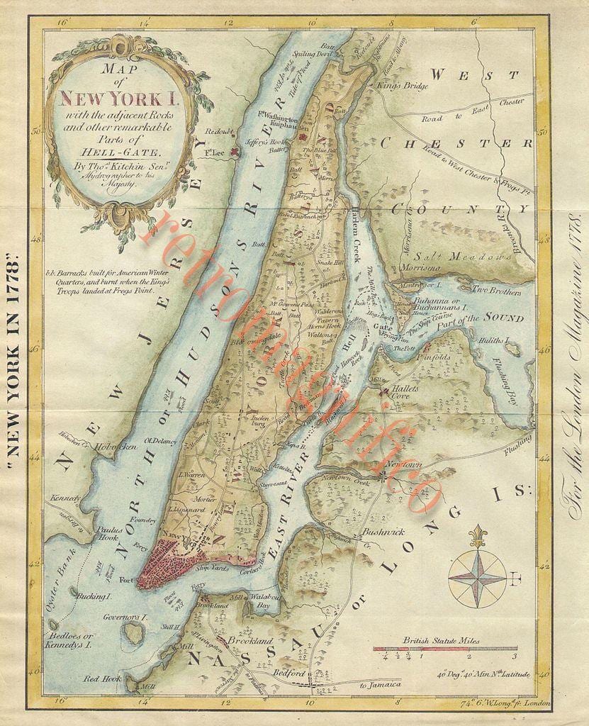 antiche carte NYC