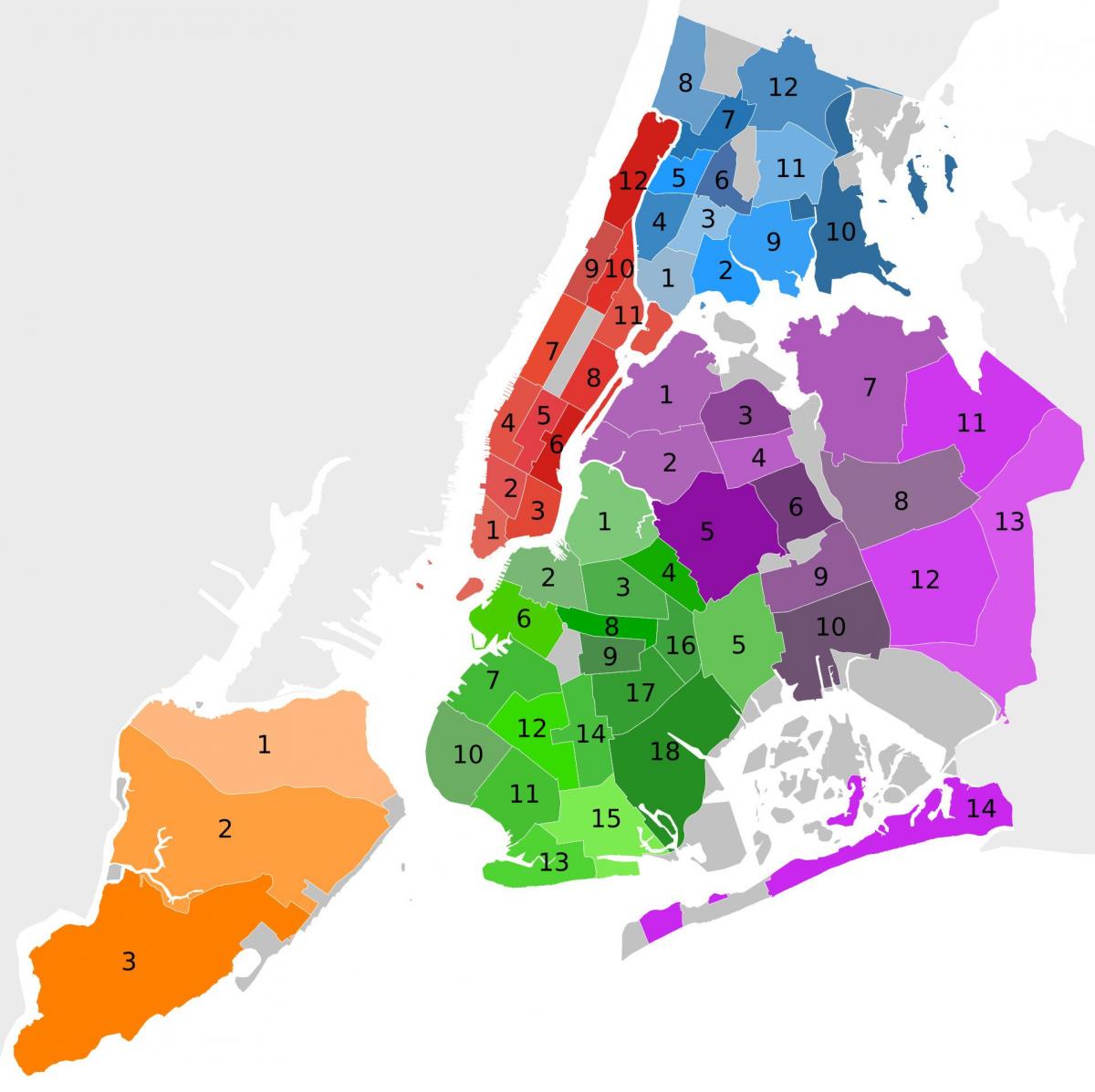 Quartieri di New York mappa