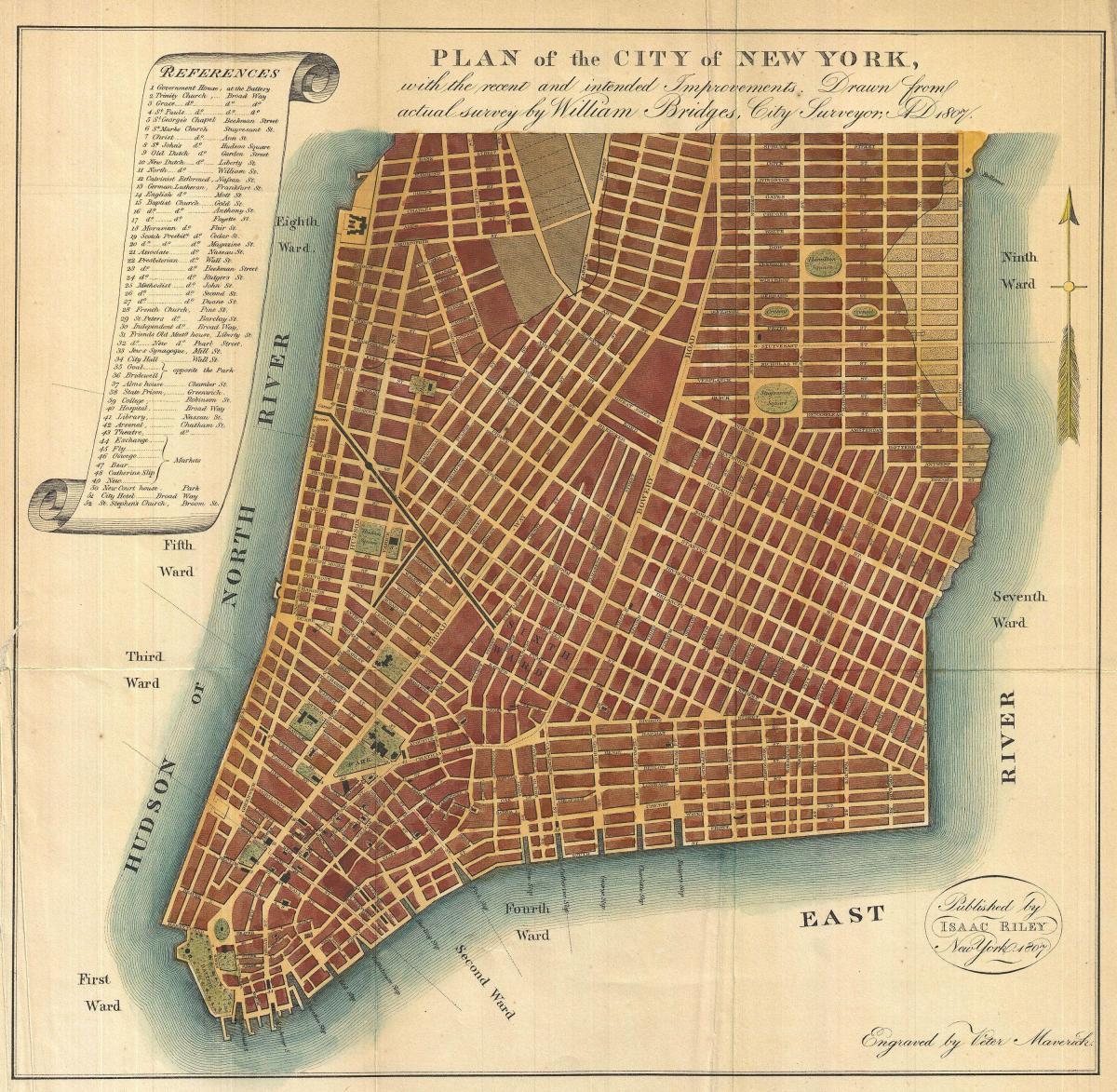 mappa della Città di New York 1800