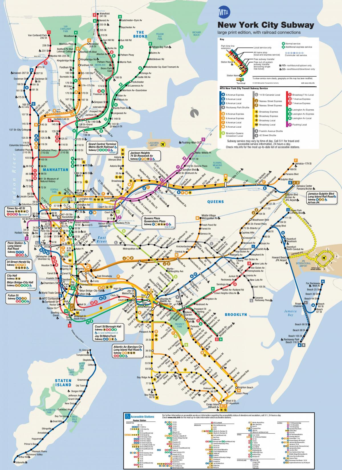 New York linee ferroviarie mappa