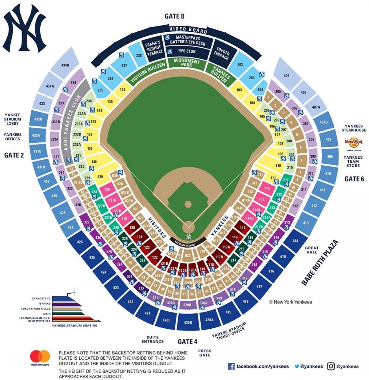 New York yankees stadium seating mappa