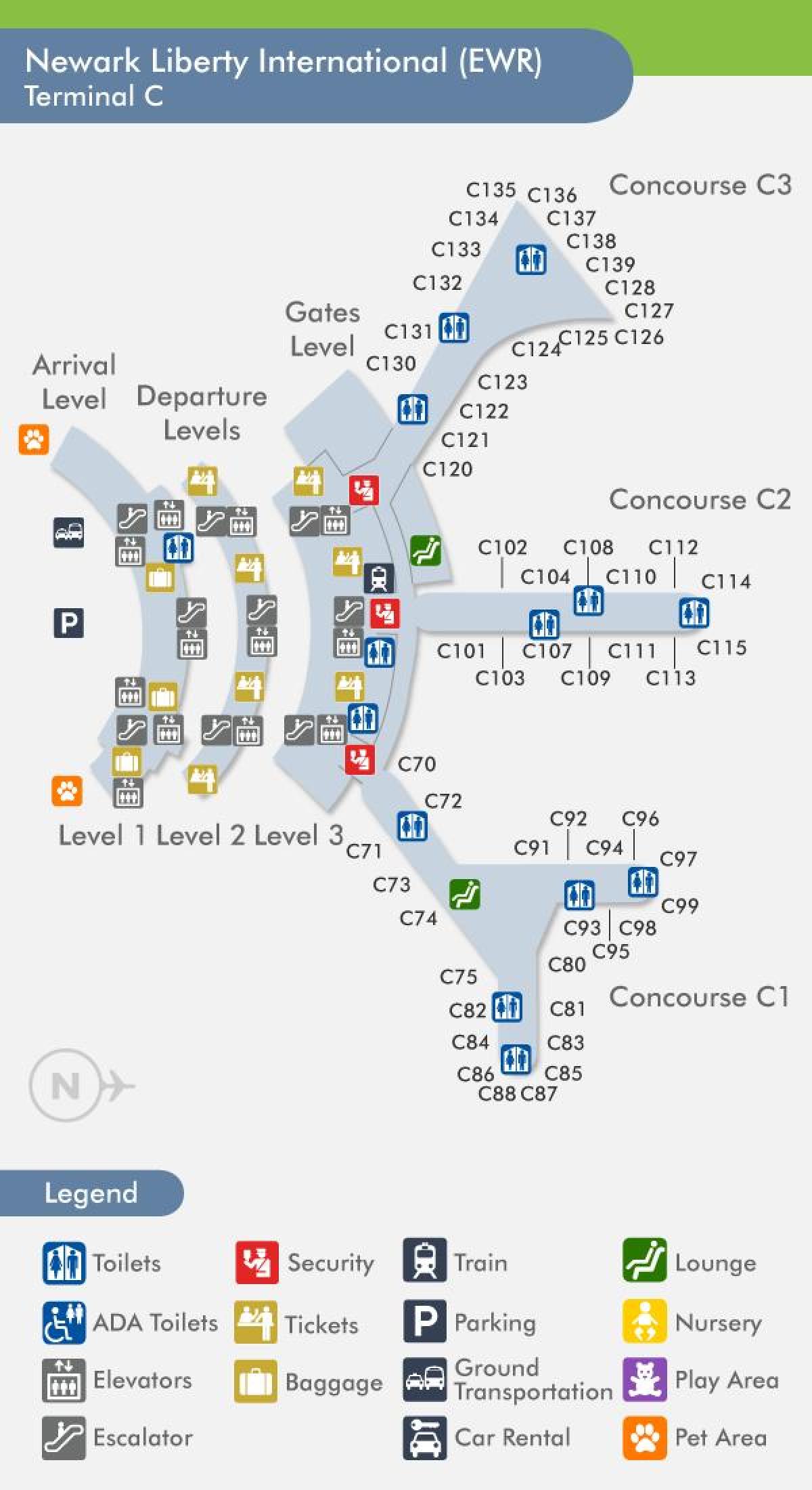 mappa di Newark terminal c