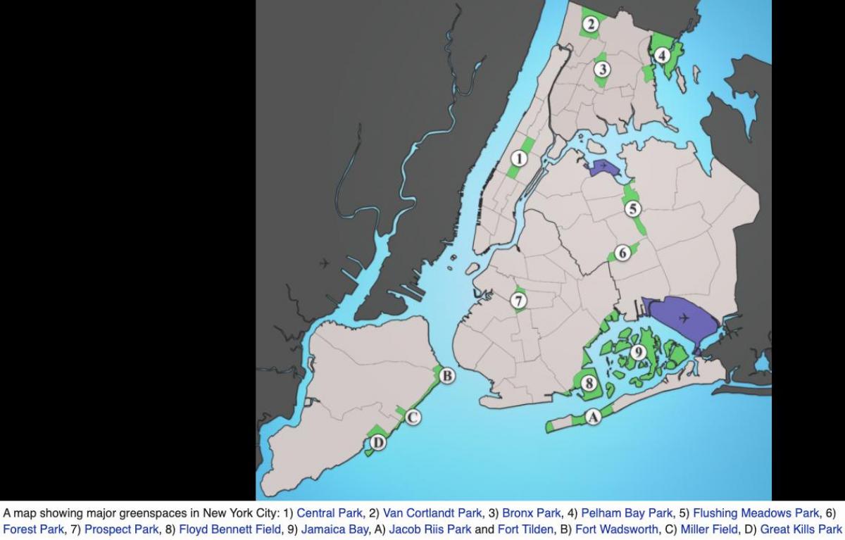 New York mappa dei parchi