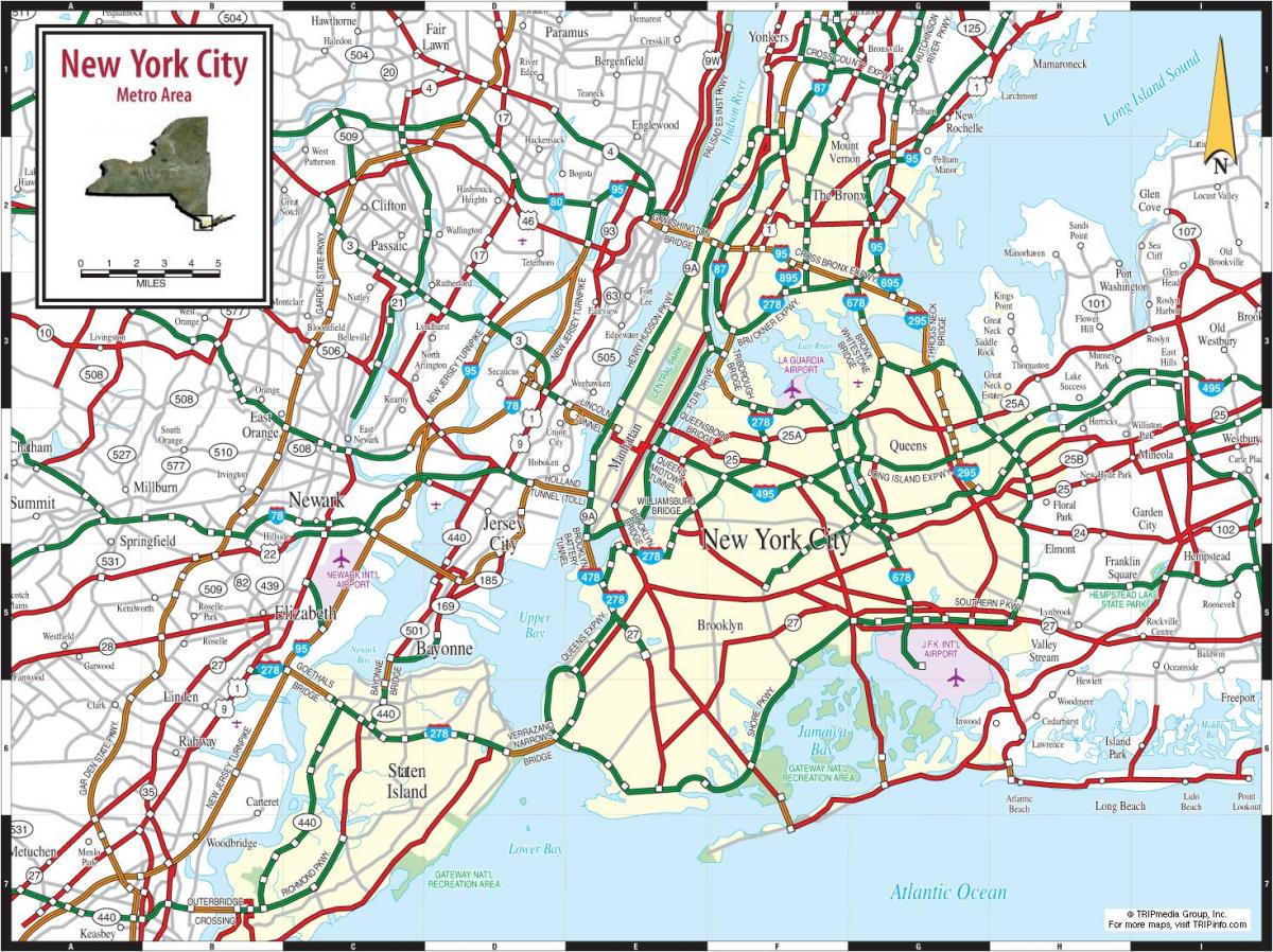 New York mappa delle strade