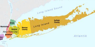 Mappa di New York City, tra cui long island