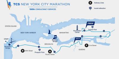 Maratona di New York mappa del percorso
