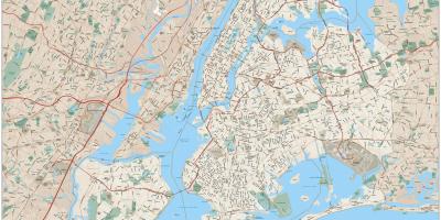 Mappa dettagliata della Città di New York