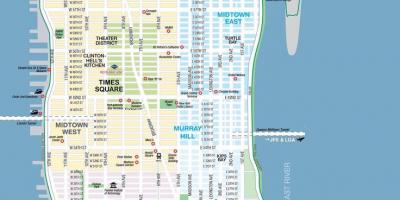 Mappa di new york, quartiere con strade